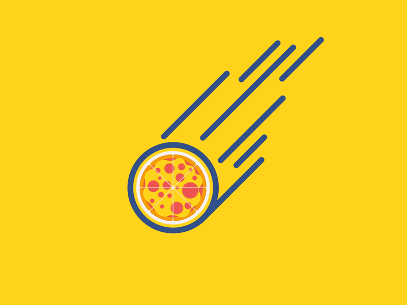 Pizza Comet 2d art concept design flat gif gif animation graphic illustration illustrator minimal vector