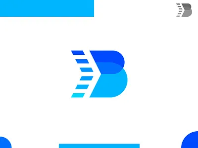 Letter B blue clean colors flat letter letter b modern motion