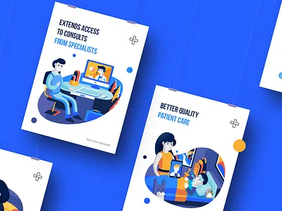 Telemedicine Posters Reminders app color doctor graphic design halolab health. icon illness illustration service web website