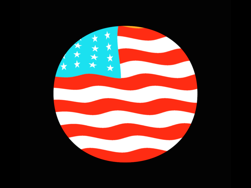 America america animation city flag illustration logo loop motion nyc simple typography wave