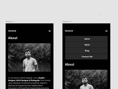 User Interface Portofolio Web Design For iPhone X adobexd graphic design mobilewebdesign portofolioweb ui ux design webdesign