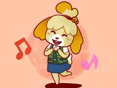 Happy Isabelle animalcrossing applepencil character digiatalart graphic illustration ipadpro isabelle melinda procreate