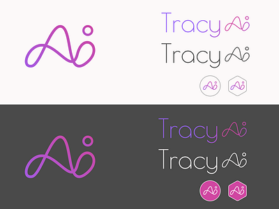 Logo for Tracy AI, an AI-based chatbot startup ai artificial intelligence branding chatbot clean design gradient icon illustration logo minimal sketch typography vector