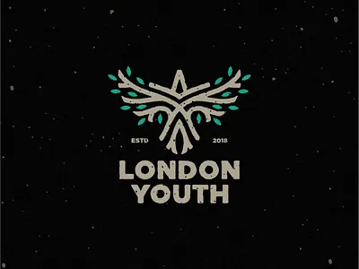 London Youth bird brand branding designs dove leaf logo masculine modern tree