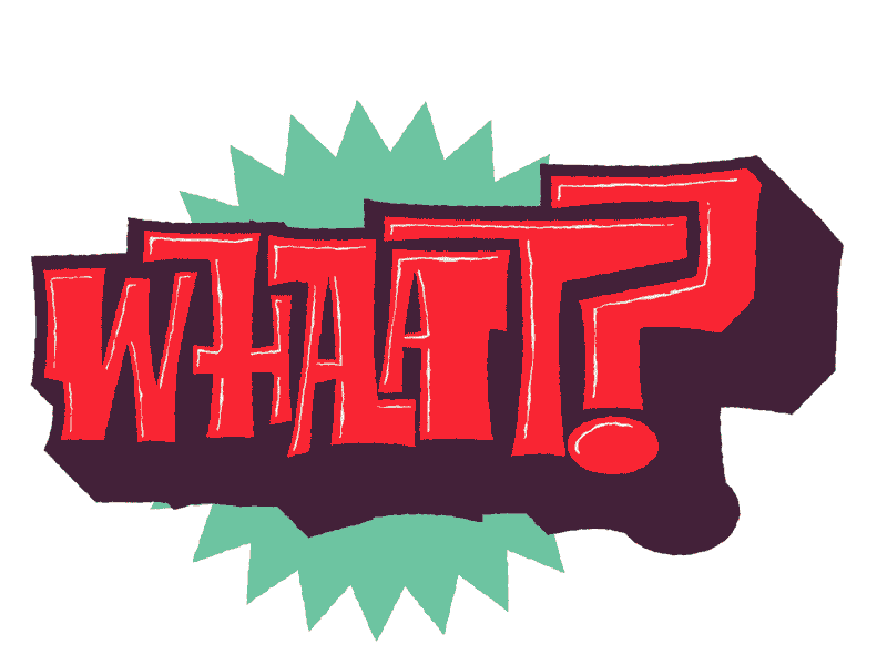 Whaat? animation interlock lettering motion sticker whaat