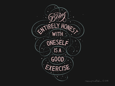 Honest to Self flourish flourishes freud handlettering lettering lettering daily noviajonatan quote sigmund freud typography