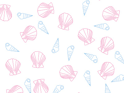 Seashells blue design illustration illustrator pink seashells seaside