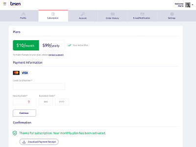 Payment Plan - Subscription adobe xd app design interaction design payment gateway plans and pricing subscription ui user center design user interface design user interface ui ux web application