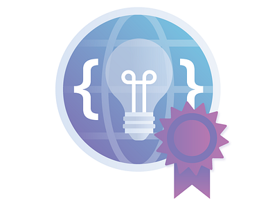 Global idea sharing award globe idea lightbulb network ribbon