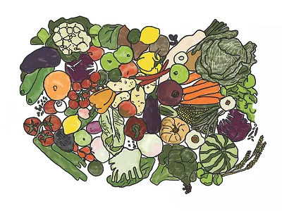 Fruits & Veg agriculture design food foodillustration illustration illustrations ipad pro women in illustration