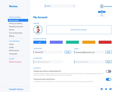 Daily UI Challenge #007 - Settings adobexd concept dailyui design ui ux