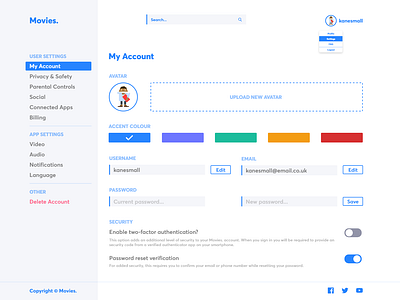 Daily UI Challenge #007 - Settings adobexd concept dailyui design ui ux