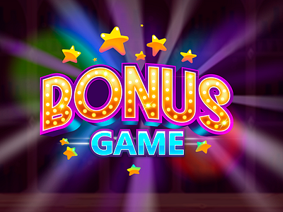 Bonus game text - for slot game design illustration slot ui