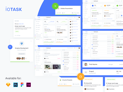 IOTASK Web UI Kit admin android app asana calendar dashboard ios jira kanban kit management project task trello ui