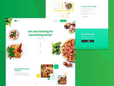 Restaurant app landing page 003 daily 100 dailyui dailyui 003 design landing page restaurant app ui