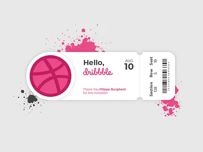 First Dribbble Shot Rebound barcode brand branding design dribbble first shot hello logo paint ticket ui