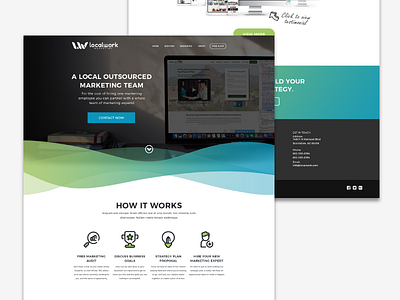 Localwork Marketing Website blue brand design green homepage marketing ui web website