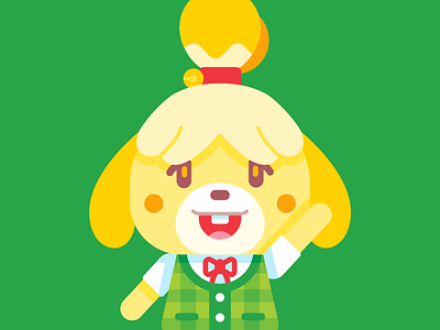 Canela animal crossing cute fan art game green happy nintendo vector yellow