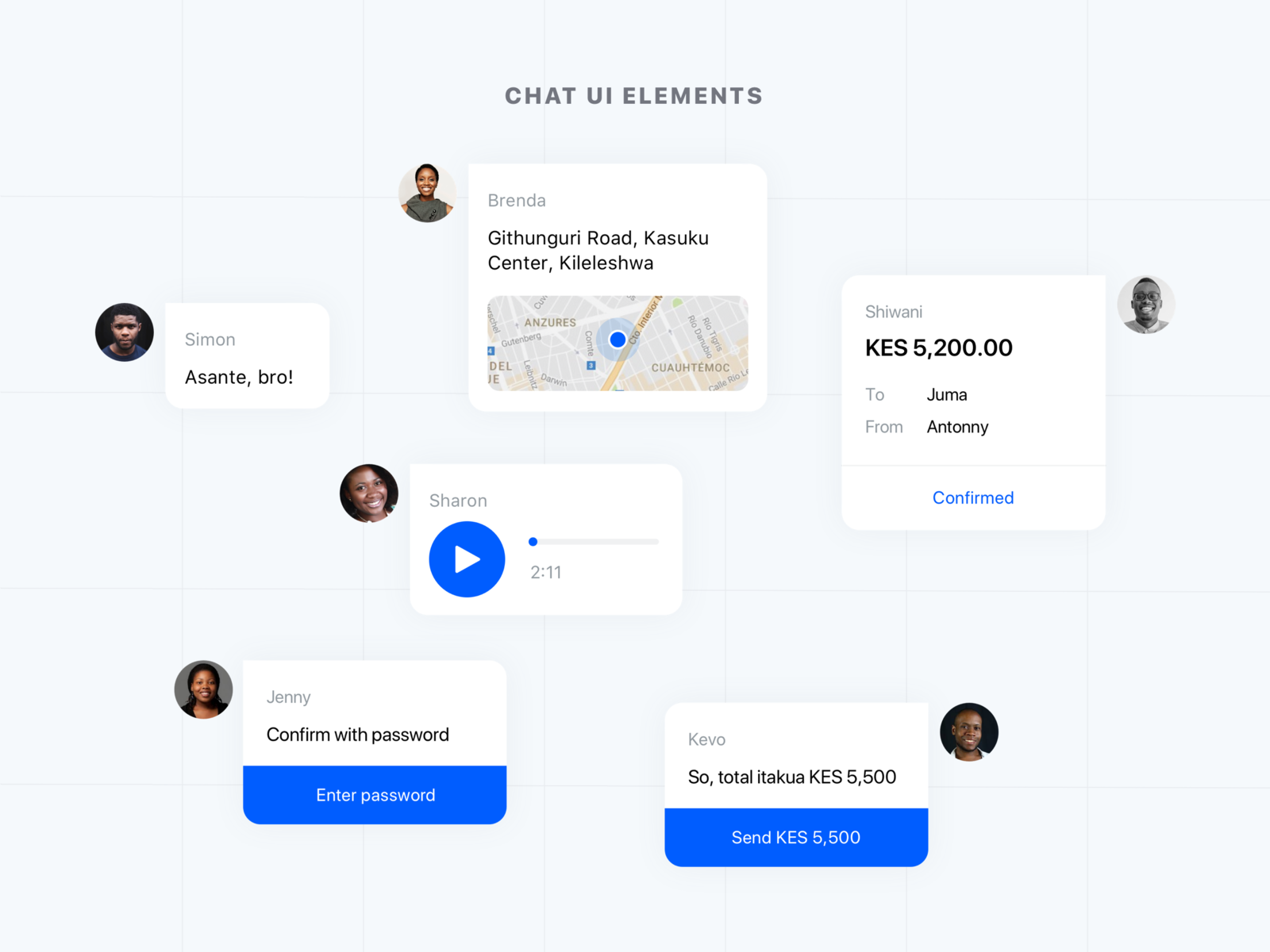 Example of Chat UI Elements