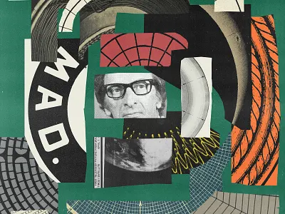 Found Images Composition 5 circles collage found images found type illustration poster round