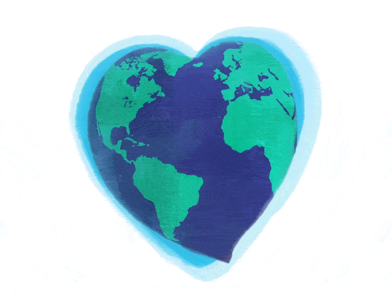 Heart Earth 2d animation climate change earth earth day heart