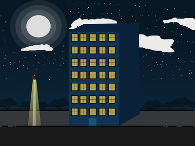 10 Minute Challenge (Midnight Apartment) 10 minute challenge 50dailylogochallenge apartment design flat illustration midnight minimalist night photoshop