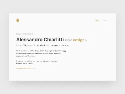 Portfolio — About about design gold interface portfolio ui userinterface web website
