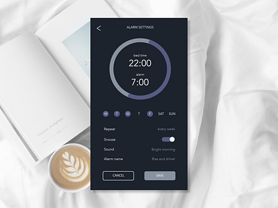 Daily UI #007 007 alarm alarm clock dailyui dailyui 007 dark day7 ui