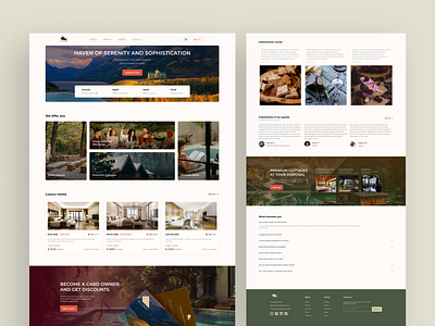 Hotel complex landing page apartment branding button complex design food hotel illustration landing page product design room search ui ux web