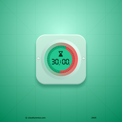 Skeuomorphic Exercise Timer Icon appdesign creative designtrends figma fitness graphic design icon icondesign illustrator mobile skeuomorphic timer uidesign uiux uxdesign visual