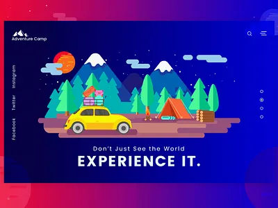 travel app branding design illustration typography ui website