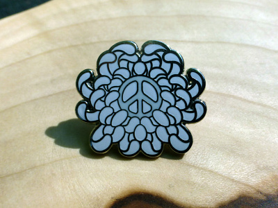 Flower of Peace Pin chrysanthemum flower peace peace sign power