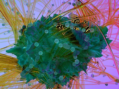 alien stone 3d render simulation material