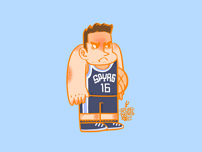 Aron Baynes illustration nba spurs