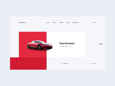 Tesla — Concept art car clean colors design grid inspiration interface minimal minimalism red sandro tavartkiladze tavdro tesla ui ux web website white whitespace