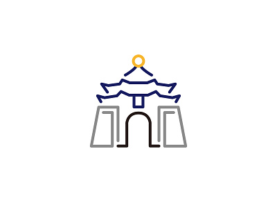 Chiang Kai-shek Memorial Hall branding design icon illustration logo vector