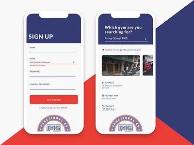 Daily UI 001: Sign Up app branding challenge dailyui dailyui 001 design gym mobile register signup