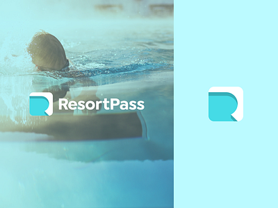 Resort Booking Logo booking site branding clean icon identity logo minimal poolside r resort travel vacation water