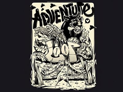 Adventure adventure animals arsek black and white bulgaria bw design erase four plus fresh funny graffiti heart illustration italy loop spray cans milan monster t shrt typography