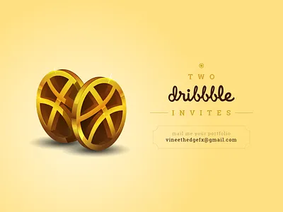 Invites 4 concept art dribbbleinvite goldencoin illustration invite giveaway