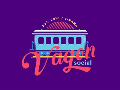 Vagon Tirana brand book branding agency clasic coffee bar food illustration locomotive logo logotype mark identity production retro social lounge bar restaurant studio design film sunset sundown tirana albania train vagon