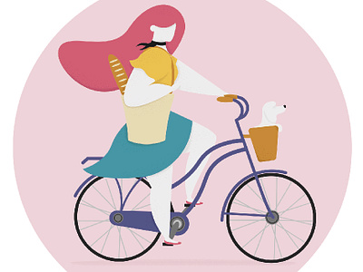 Parisienne bicycle character design cycling dog eileen boeijkens flat design illustration illustration art illustration design illustration digital illustrator paris parisienne