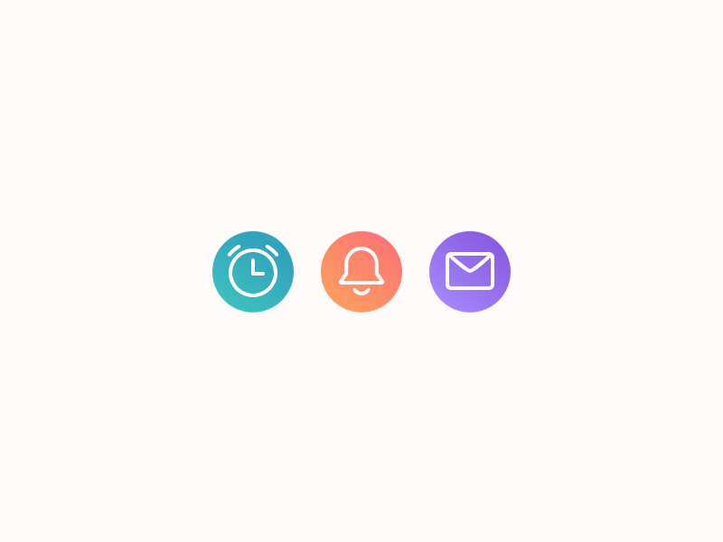 Booking app - Icons alert animation booking app gradient icons line icon message simple time