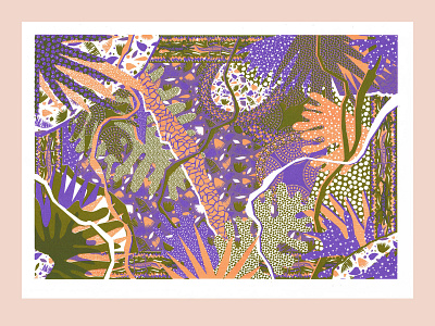 Heart of darkness pattern 2 art botanical illustration pattern design patterns psychedelic risograph screen print tropical