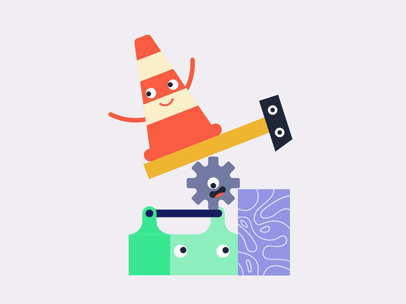 Maintenance Page 2d animation flat gif maintenance motion design motion graphics tools vector website animation