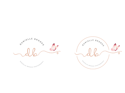 Photography Logo brand branding busines card butterfly logo design feminine feminine logo icon illustration logo photography photography logo pink rose gold typography
