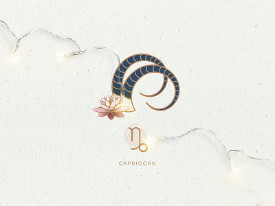 Capricorn Zodiac sign icon animal astrology capricorn design horns horoscope icon illustration line art logo lotus flower vector zodiac sign