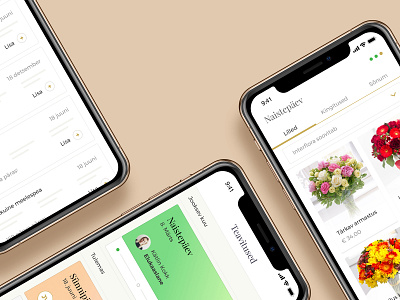 Reminder Service app dashboard flowers iphone mockup reminder ui ux