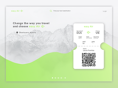 Airline Landing Page Concept airline clean concept destination landing page logo minimalism ticket travel ui ux website