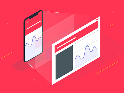 Blog Post Isometric Illustration bright chart content design dev dev bridge devbridge digital design flat futuristic illustration infographic iphone isometric isometric design isometric illustration media media illustration phone phone illustration